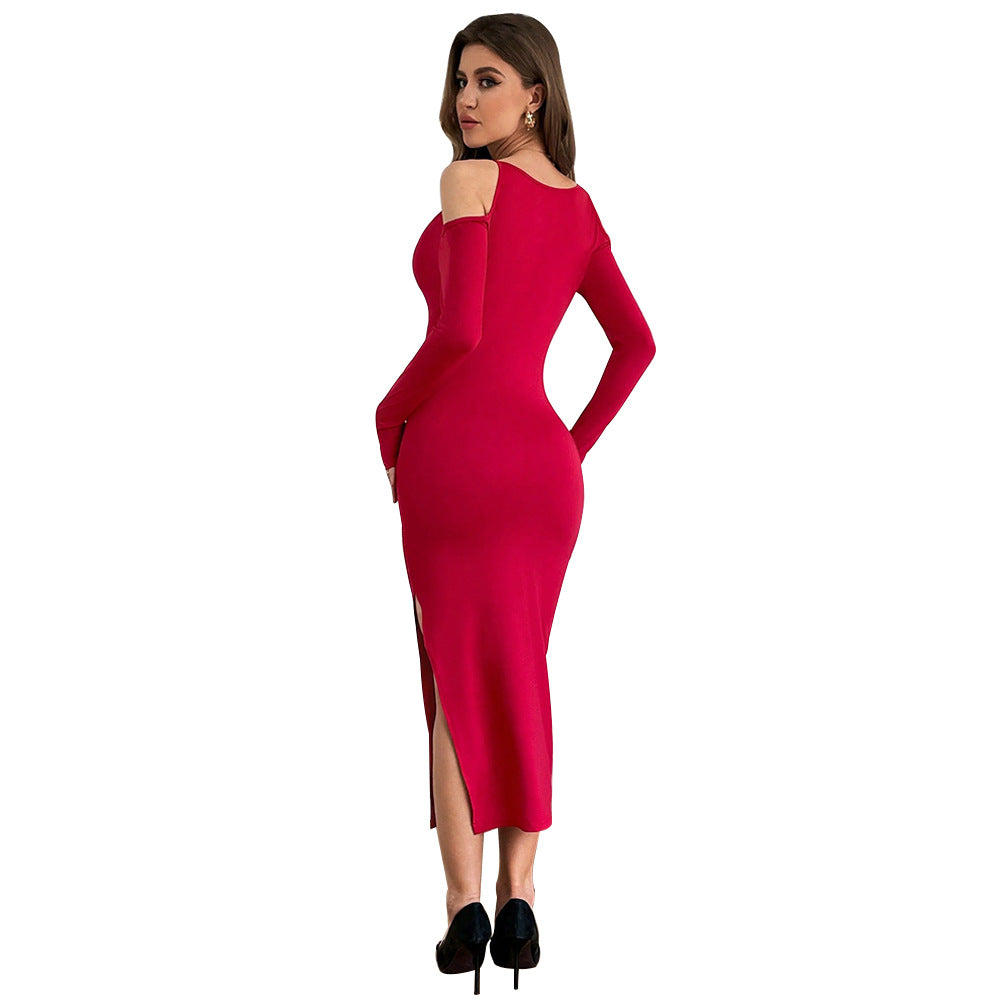 Women's Fashionable Knitted Slim-fit Sheath Dress